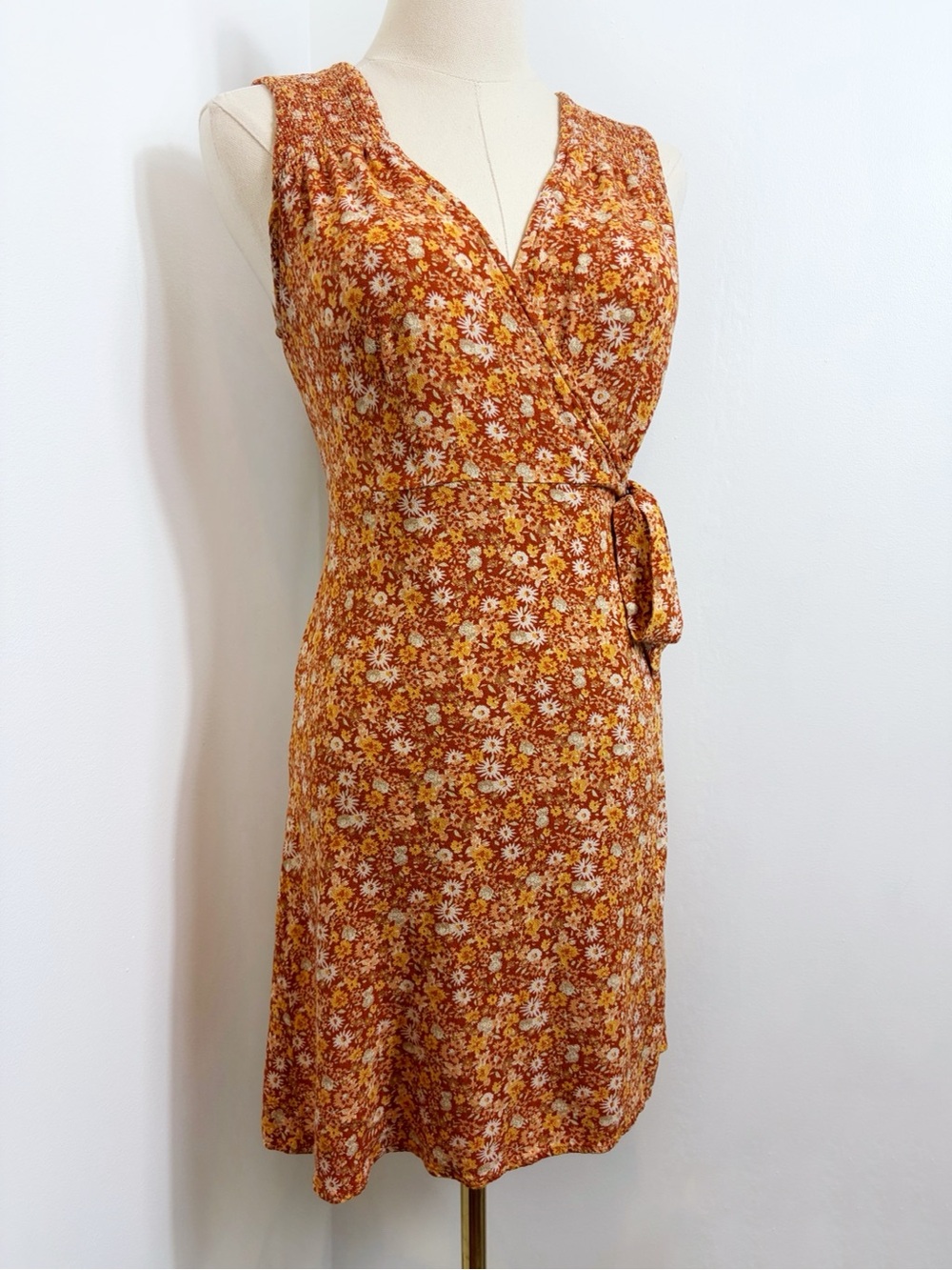 Universal Thread Autumn Floral Mini Wrap Dress
